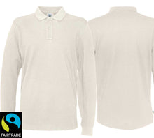 Charger l&#39;image dans la galerie, Langarm Polo Creme, Fairtrade

