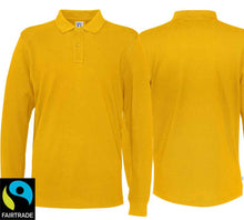 Charger l&#39;image dans la galerie, Langarm Polo Gelb, Fairtrade
