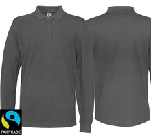 Charger l&#39;image dans la galerie, Langarm Polo Grau, Fairtrade
