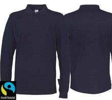 Lade das Bild in den Galerie-Viewer, Langarm Polo Navy, Fairtrade
