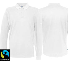 Charger l&#39;image dans la galerie, Langarm Polo Weiss, Fairtrade
