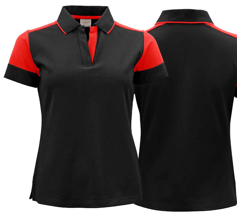 Polo Activewear Damen Schwarz Rot