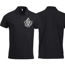 Charger l&#39;image dans la galerie, Polo Schwarz Unisex mit Schweizer Kuh vor dem Matterhorn
