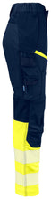 Load image into Gallery viewer, Projob Damen Stretch Arbeitshose Klasse 1 gelbmarine rechts
