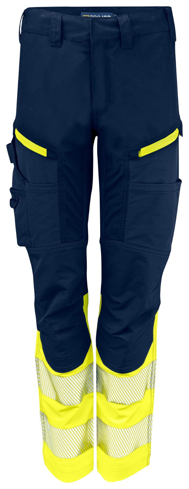 Projob Damen Stretch Arbeitshose Klasse 1 gelbmarine vorne