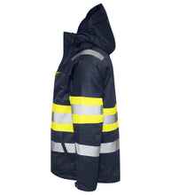 Load image into Gallery viewer, Projob_Gefütterte Funktionsjacke_gelbmarine_links
