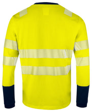 Load image into Gallery viewer, Projob Langarm T-Shirt Klasse 3/2 gelbmarine hinten

