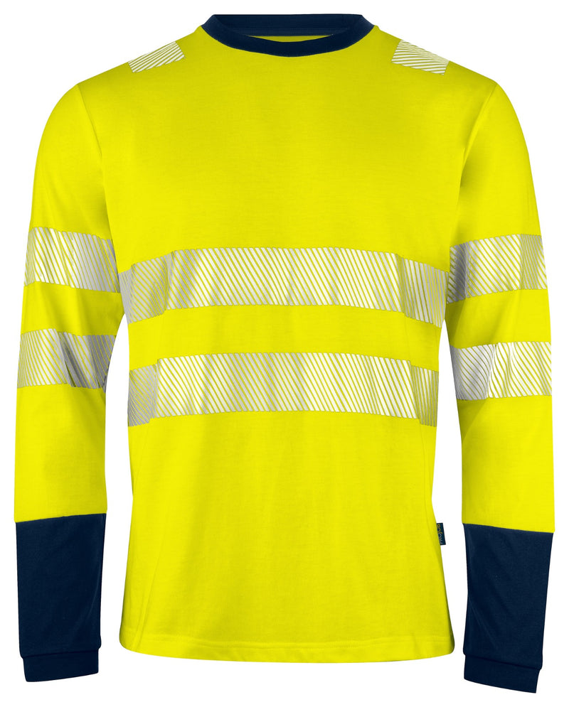 Projob Langarm T-Shirt Klasse 3/2 gelbmarine vorne