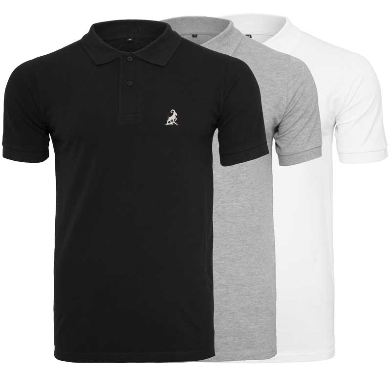 Polo noir, blanc et gris