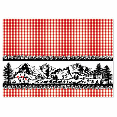 Scherenschnitt PVC Tischset Swiss Vichy