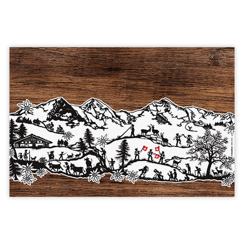 Silhouette PVC placemat wood