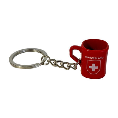 Schlüsselanhänger mini Tasse mit Schweizerkreuz