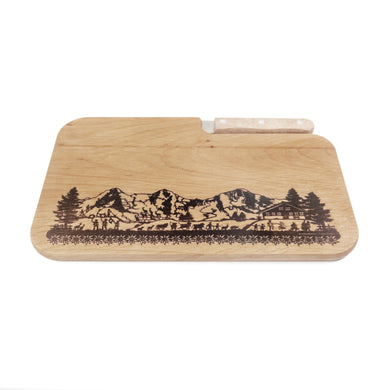 Silhouette cutting board incl. knife