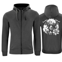 Lade das Bild in den Galerie-Viewer, Kapuzenjacke mit Schwarznasenschaf, grau, Rücken
