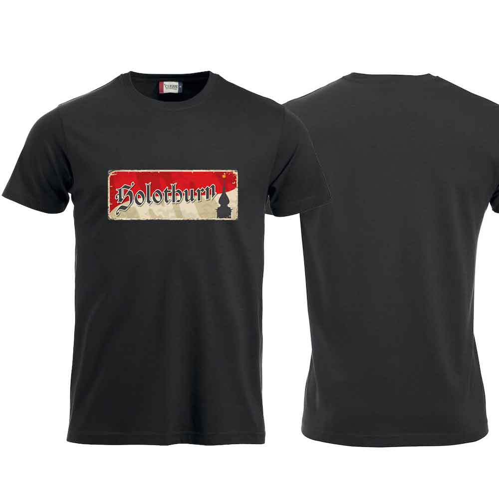 T-Shirt Schwarz, Kanton Solothurn Wappen / Schild