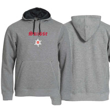 Lade das Bild in den Galerie-Viewer, Hoodie Grau, Suisse mit Edelweiss
