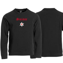 Load image into Gallery viewer, Pullover Schwarz, Suisse mit Edelweiss
