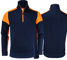 Load image into Gallery viewer, Sweater Halfzip Jacke Marine Orange
