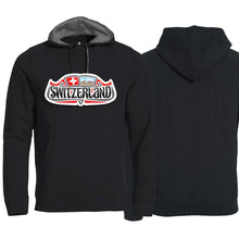 Load image into Gallery viewer, Hoodie Schwarz, Switzerland Schild
