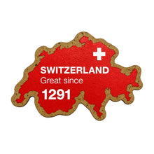 Load image into Gallery viewer, Wooden magnet shaped like Switzerland
