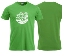 Charger l&#39;image dans la galerie, Premium T-Shirt Unisex Apfelgrün Logo Rücken

