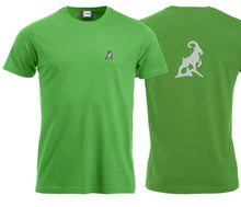 Lade das Bild in den Galerie-Viewer, Premium T-Shirt Unisex Apfelgrün Logo Rücken
