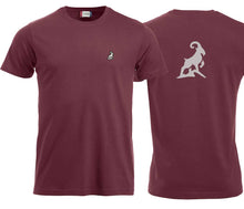 Load image into Gallery viewer, Premium T-Shirt Unisex Bordeaux Logo Rücken
