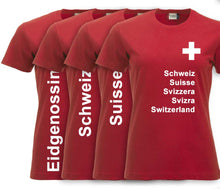 Lade das Bild in den Galerie-Viewer, T-Shirt Damen mit Schweizerkreuz und Text
