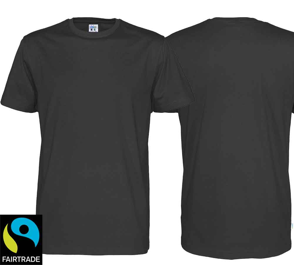 T-Shirt Schwarz Bio Baumwolle und Fairtrade Zertifiziert