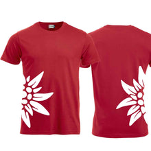 Load image into Gallery viewer, Edelweiss T-shirt, red, large side
