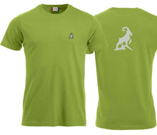 Lade das Bild in den Galerie-Viewer, Premium T-Shirt Unisex Hellgrün, Logo Rücken
