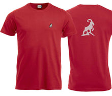 Lade das Bild in den Galerie-Viewer, Premium T-Shirt Unisex Rot, Logo Rücken
