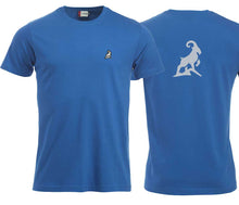 Load image into Gallery viewer, Premium T-Shirt Unisex Royal Blau, Logo auf Rücken
