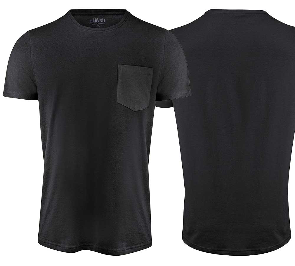 T-Shirt mit Tasche Schwarz