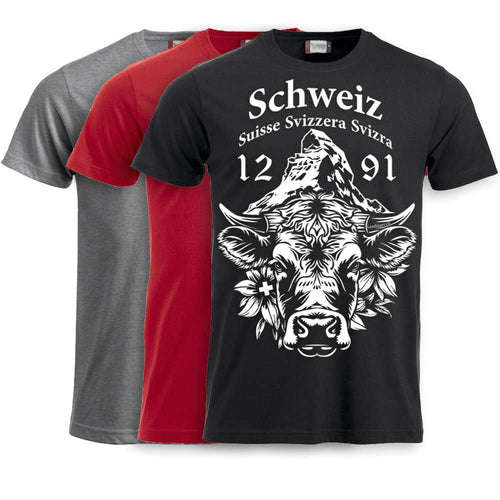 T-Shirt Schweizer (Eringer) Kuh & Matterhorn
