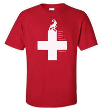 Load image into Gallery viewer, Rotes T-Shirt Schweizerkreuz Landjäger
