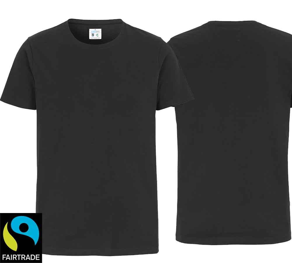 Stretch T-Shirt Schwarz Fairtrade 