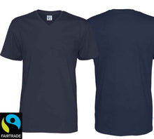 Load image into Gallery viewer, Herren T-Shirt V-Ausschnitt Navy, Fairtrade Zertifiziert
