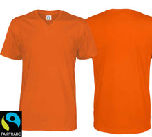 Load image into Gallery viewer, Herren T-Shirt V-Ausschnitt Orange, Fairtrade Zertifiziert
