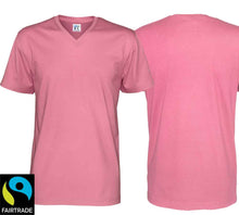 Lade das Bild in den Galerie-Viewer, Herren T-Shirt V-Ausschnitt Pink, Fairtrade Zertifiziert
