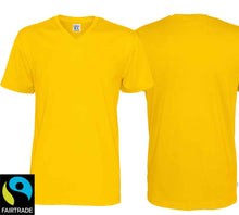 Lade das Bild in den Galerie-Viewer, Herren T-Shirt V-Ausschnitt Gelb, Fairtrade Zertifiziert
