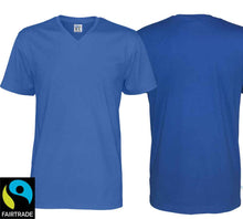 Load image into Gallery viewer, Herren T-Shirt V-Ausschnitt Royal Blue, Fairtrade Zertifiziert
