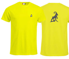 Lade das Bild in den Galerie-Viewer, Premium T-Shirt Unisex Warnschutz Gelb, Logo hinten
