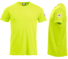 Load image into Gallery viewer, Premium T-Shirt Women Warnschutz Grün, mit Edelweiss ärmel

