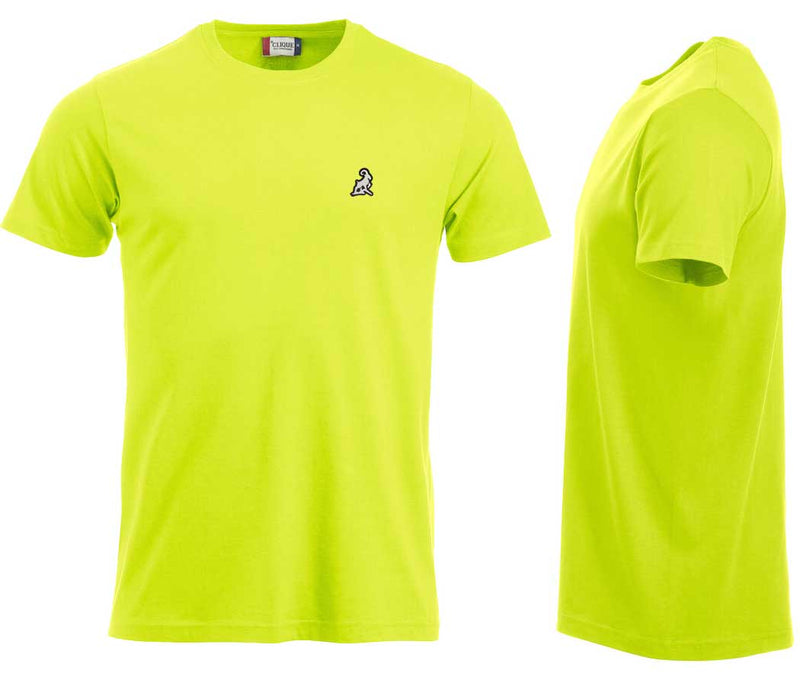 Premium t-shirt women high visibility green, with logo