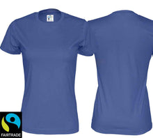 Lade das Bild in den Galerie-Viewer, T-Shirt Women Royal Blue, Bio Baumwolle und Fairtrade Zertifiziert
