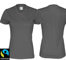 Load image into Gallery viewer, Damen T-Shirt V-ausschnitt Grau
