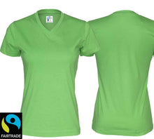 Load image into Gallery viewer, Damen T-Shirt V-ausschnitt Grün
