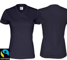 Carica l&#39;immagine nel visualizzatore di Gallery, Damen T-Shirt V-ausschnitt Navy
