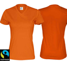 Lade das Bild in den Galerie-Viewer, Damen T-Shirt V-ausschnitt Orange
